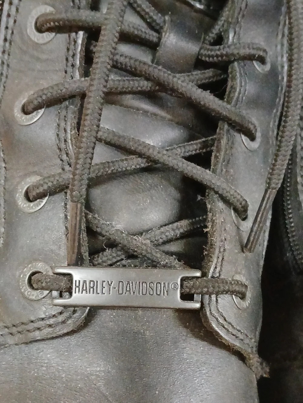 Harley-Davidson Black Lace-Up Side-Zip Work Boots Size 12